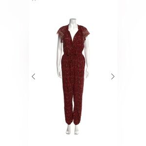 Ulla Johnson plunge neck short sleeve jumpsuit